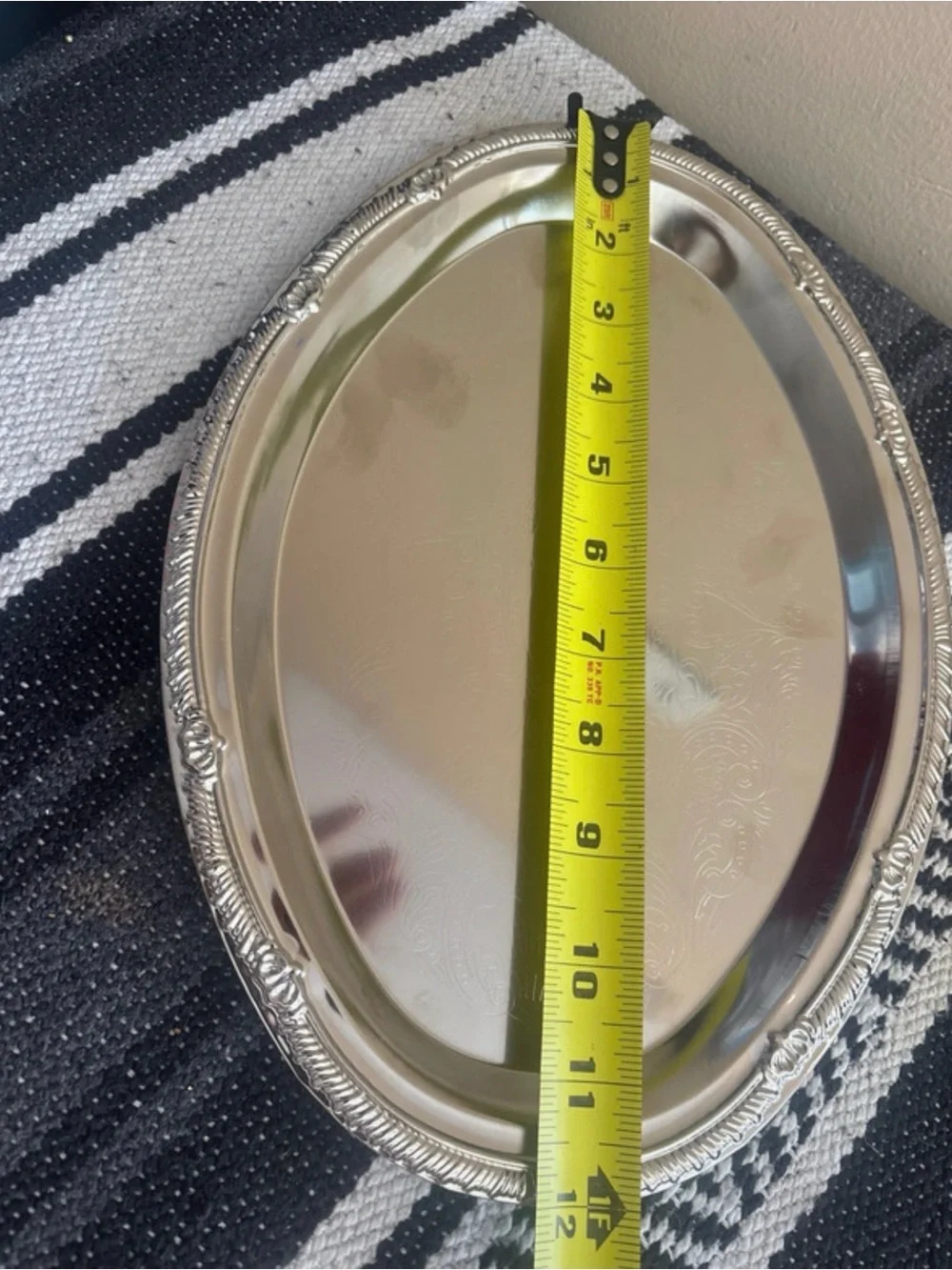 Silver Decorative Oval Serving Tray - Elegant Home Bath Accent